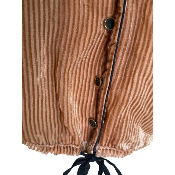 Free People Aspen Nights Velvet Cinched Jacket Blush Mauve Women M - Picture 5 of 9